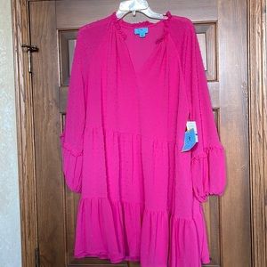 XL Adorable tiered, hot pink ruffled dress NWT